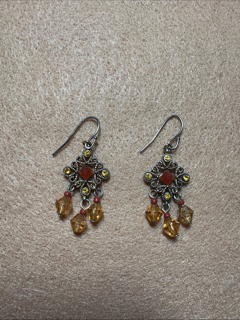 Boho Amber Crystal Drop Earrings - Women Jewelry